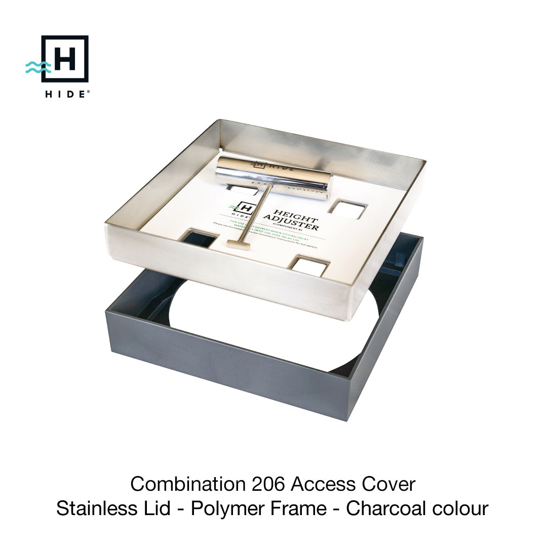 HIDE Access Cover Kit Stainless Steel Charcoal Combination