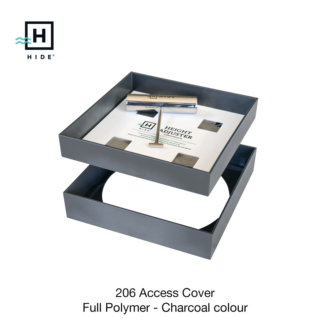 HIDE Access Cover No Earthing Required Charcoal Colour