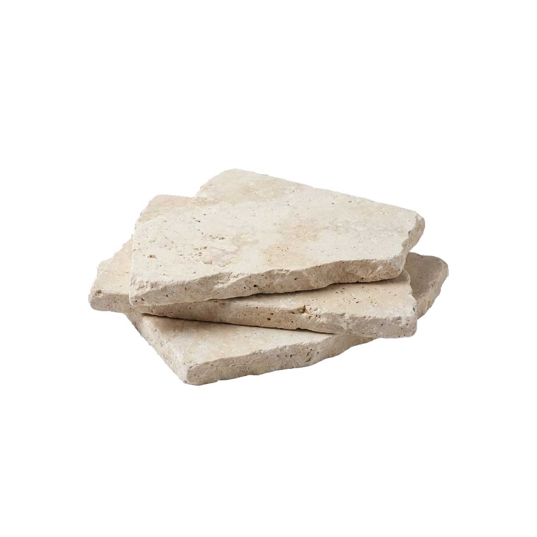 Classic Travertine Crazy Paving Pieces Stack