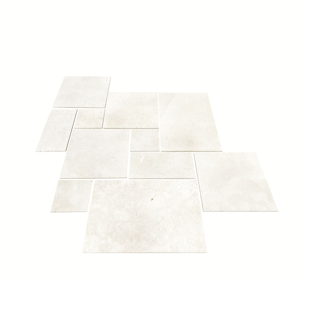Crema White Limestone Pavers French Pattern 30mm