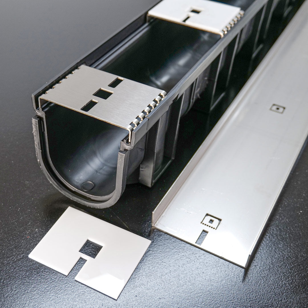 HIDE Linear Drain Cover on Everhard Channel