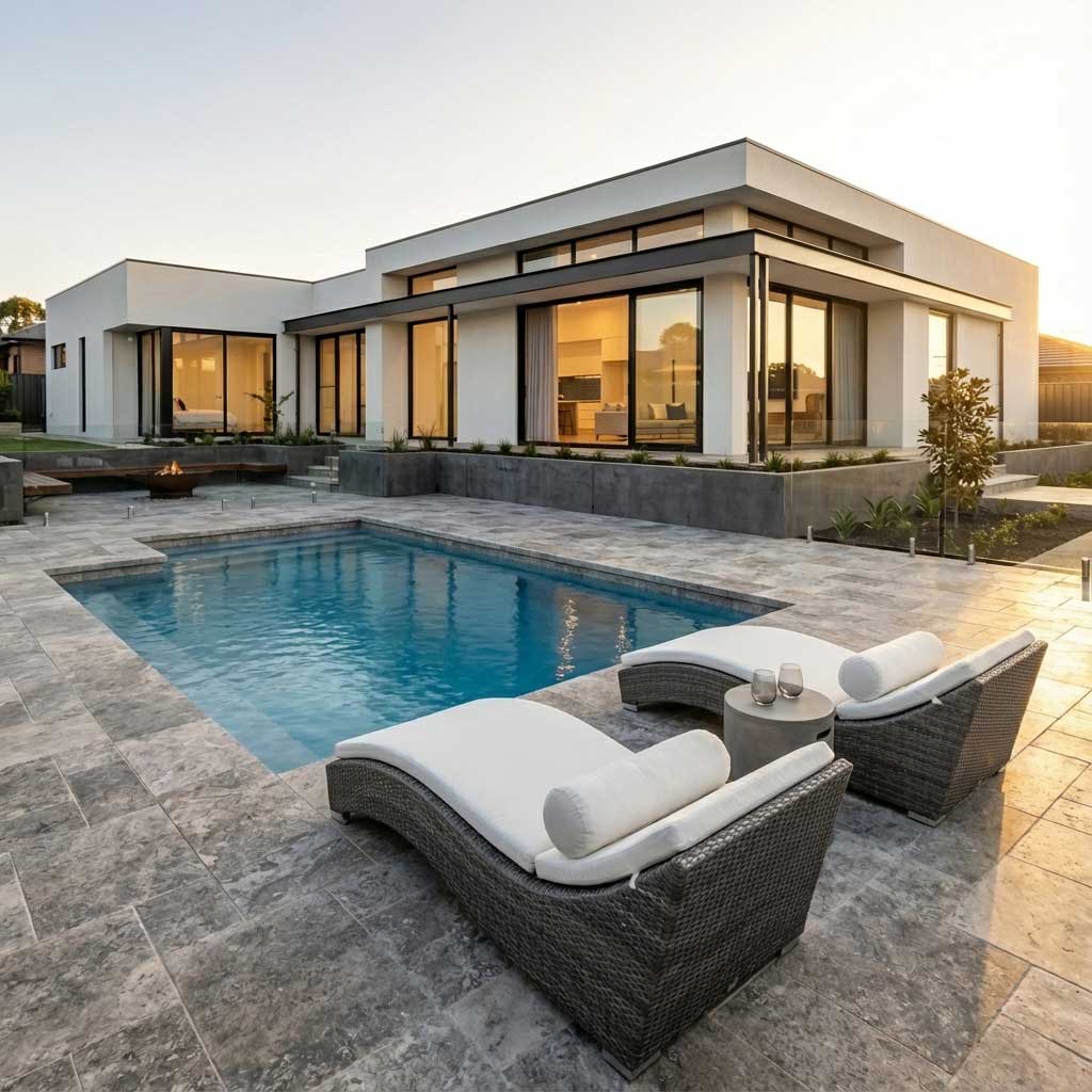 Silver Travertine French Pattern Tiles 12mm