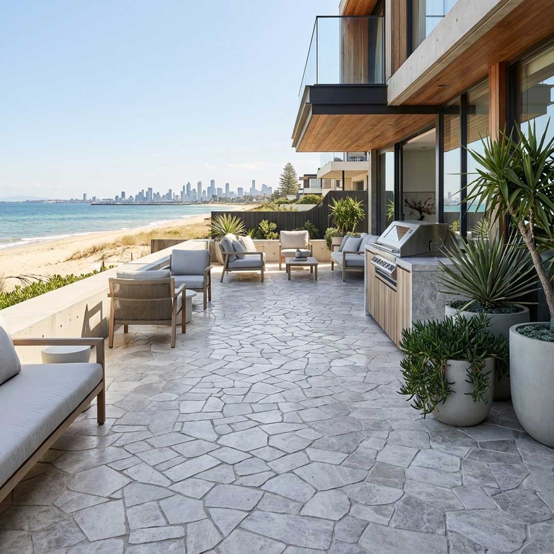 Tundra Grey Limestone Crazy Paving Offcuts