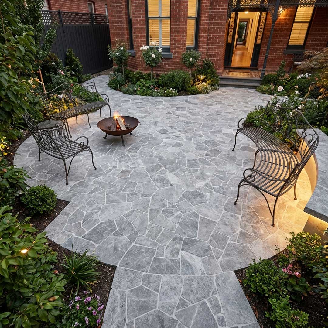 Tundra Grey Limestone Crazy Paving Offcuts
