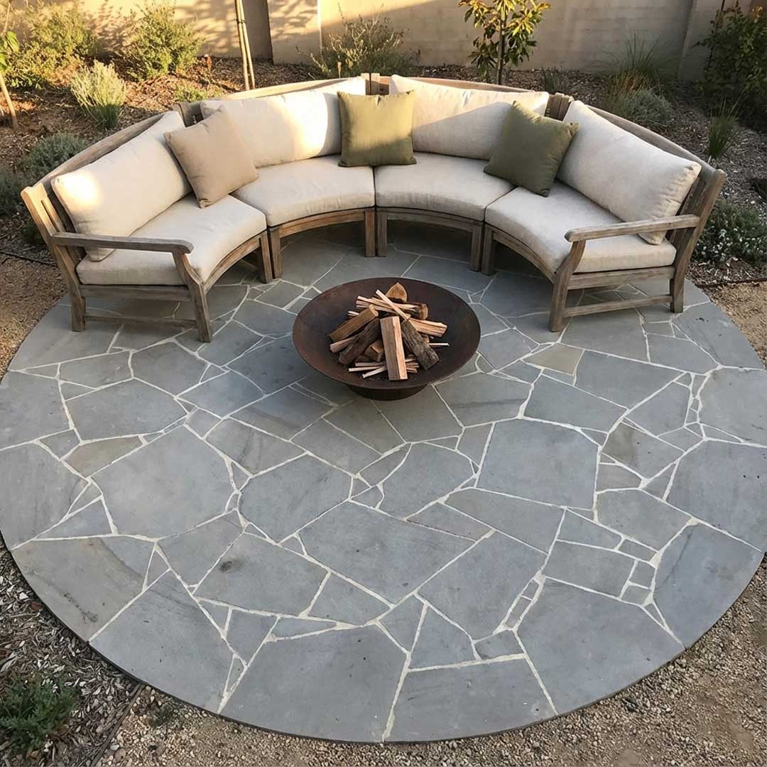 Stunning Bluestone Crazy Paving Circle Area