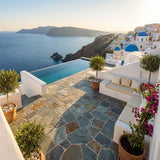 Crazy Paving Venice overlooking Santorini