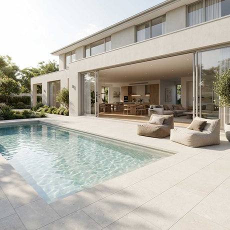 Crema White Limestone Pavers