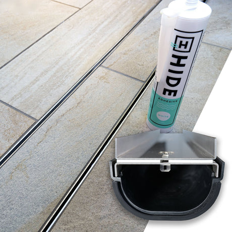 HIDE Linear Drain Cover Kit Installed