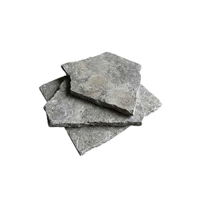 Silver Travertine Random Pavers Stack