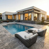 Silver Travertine French Pattern Tiles 12mm