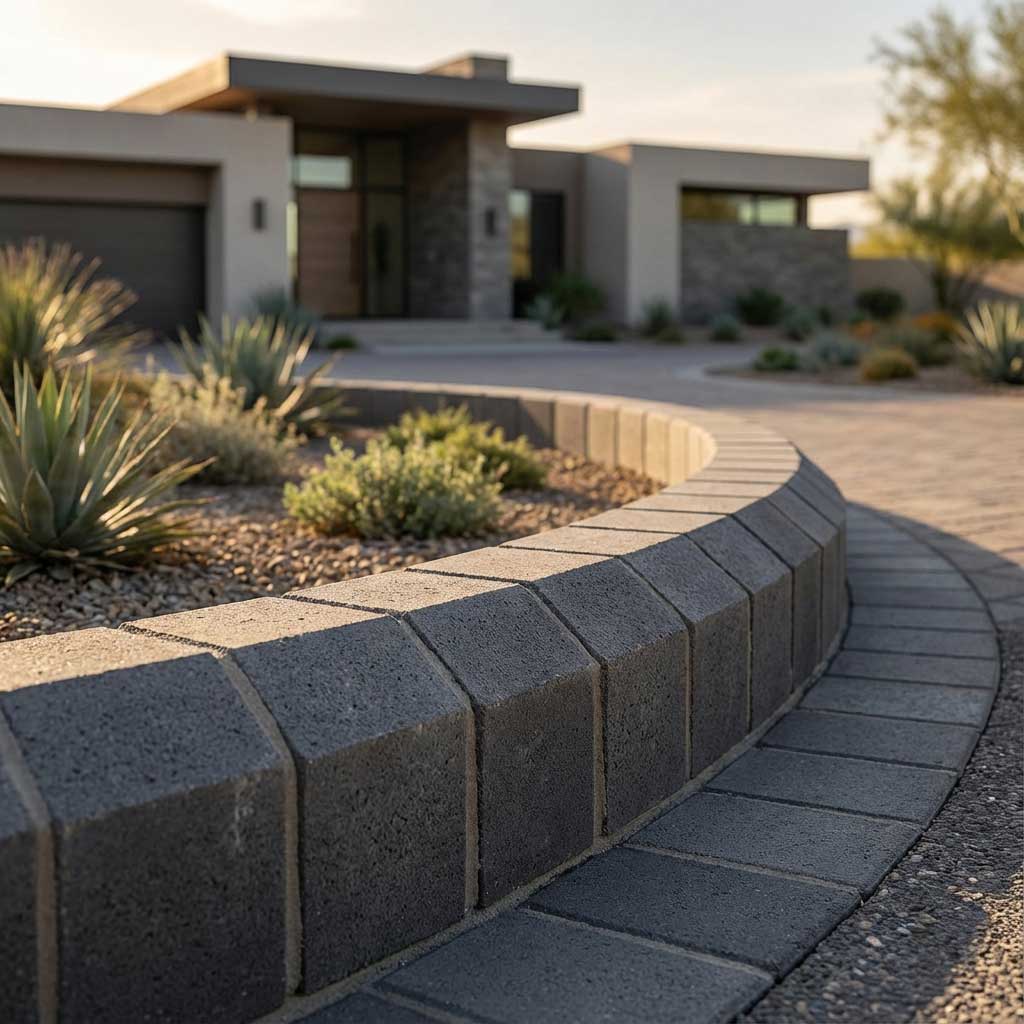 Bluestone Edging along the side of a driveway