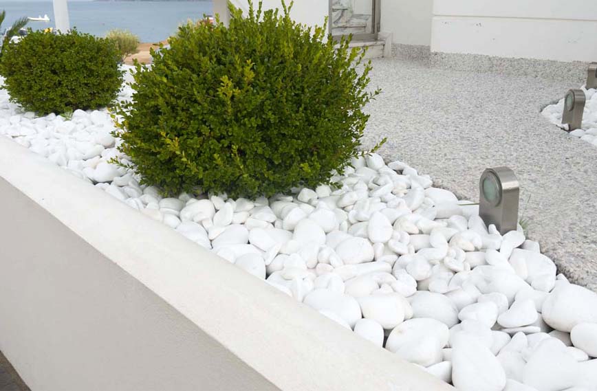Snow White Pebbles Stone Central - Large White Decorative Garden Stones