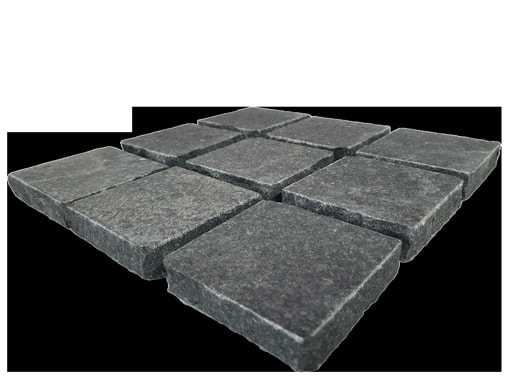 Black Granite Cobblestones Exfoliated